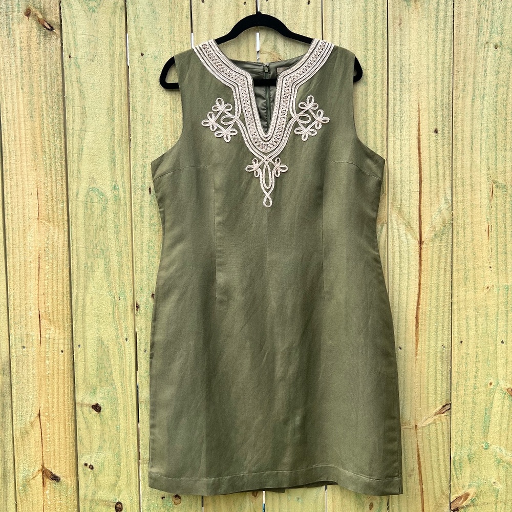 NWT! APPRAISAL Sleeveless Olive Fully-lined Sheath, SZ 16 - Picture 1 of 14